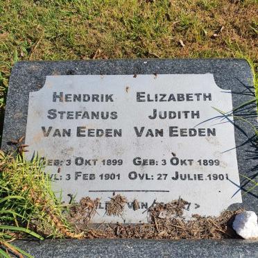 EEDEN Hendrik Stefanus, van 1899-1901 :: VAN EEDEN Elizabeth Judith 1899-1901