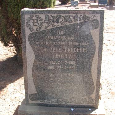 BOTHA Jacobus Frederik 1901-1956
