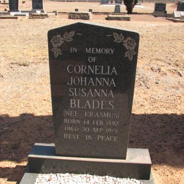 BLADES Cornelia Johanna Susanna nee ERASMUS 1892-1975