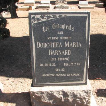 BARNARD Dorothea Maria nee BOSMAN 1923-1945