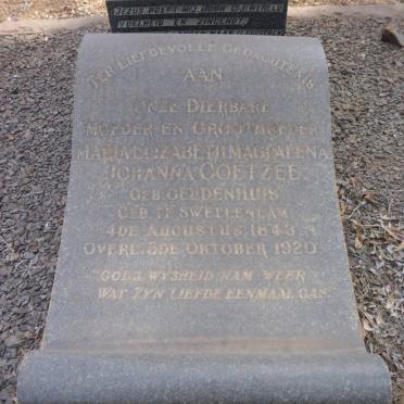 COETZEE Jan Hendrik 1838-1908 &  Maria Elizabeth Magdalena Johanna nee GELDENHUIS 1843-1920 #2