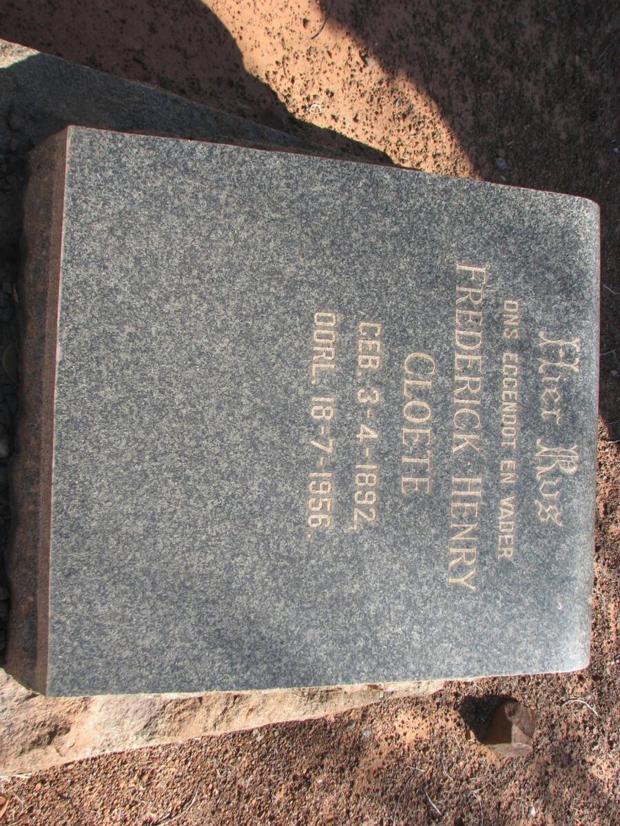 CLOETE Frederick Henry 1892-1956