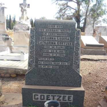 COETZEE Petrus Benjamin Jacobus 1884-1940 & Susanna Louisa Catharina nee DE KLERK 1887-1950 #2