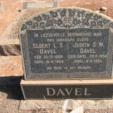 DAVEL Elbert L.S. 1888-1959 &amp; Judith S.W. DAVEL 1894-1951