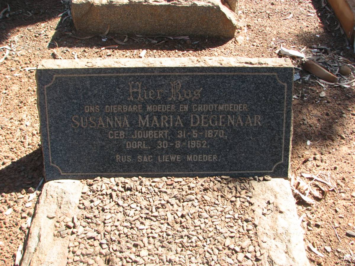 DEGENAAR Susanna Maria nee JOUBERT 1870-1952