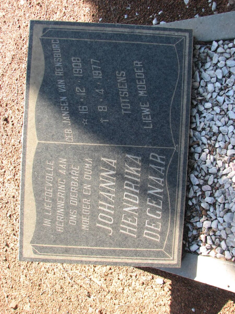 DEGENAAR Johanna Hendrika 1908-1977