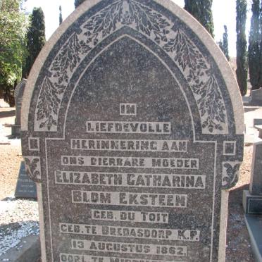 EKSTEEN Elizabeth Catharina Blom nee DU TOIT 1862-1947