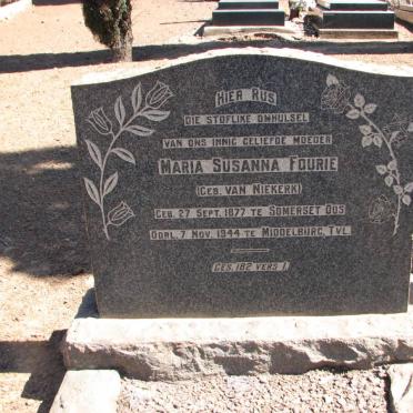 FOURIE Maria Susanna nee VAN NIEKERK 1877-1944
