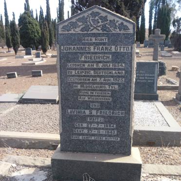 FRIEDRICH Johannes Franz Otto 1854-1925 &amp; Lavinia S. WAITS 1854-1942