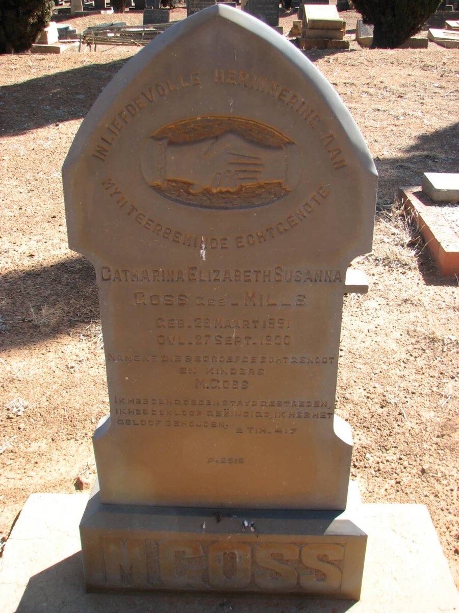 GOSS Catharina Elizabeth Susanna nee MILLS 1891-1950