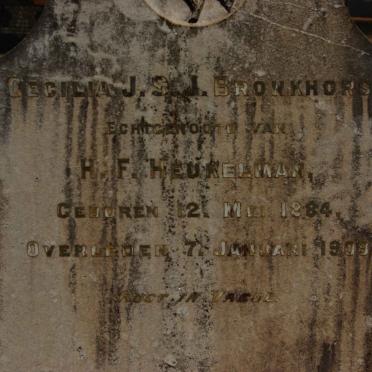 HEUKELMAN Cecilia J. S. J. nee BRONKHORST 1884-1909 #2