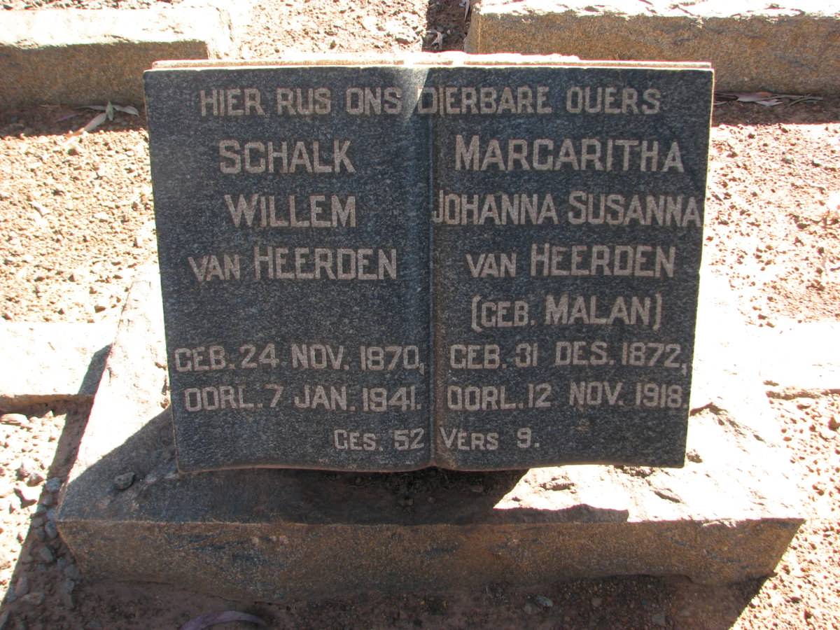 HEERDEN Schalk Willem, van 1870-1941 &amp; Margaritha Johanna Susanna MALAN 1872-1918