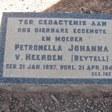 HEERDEN Petronella Johanna, v. nee BEYTELL 1897-1942