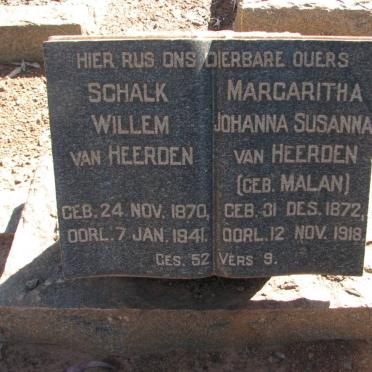 HEERDEN Schalk Willem, van 1870-1941 &amp; Margaritha Johanna Susanna MALAN 1872-1918