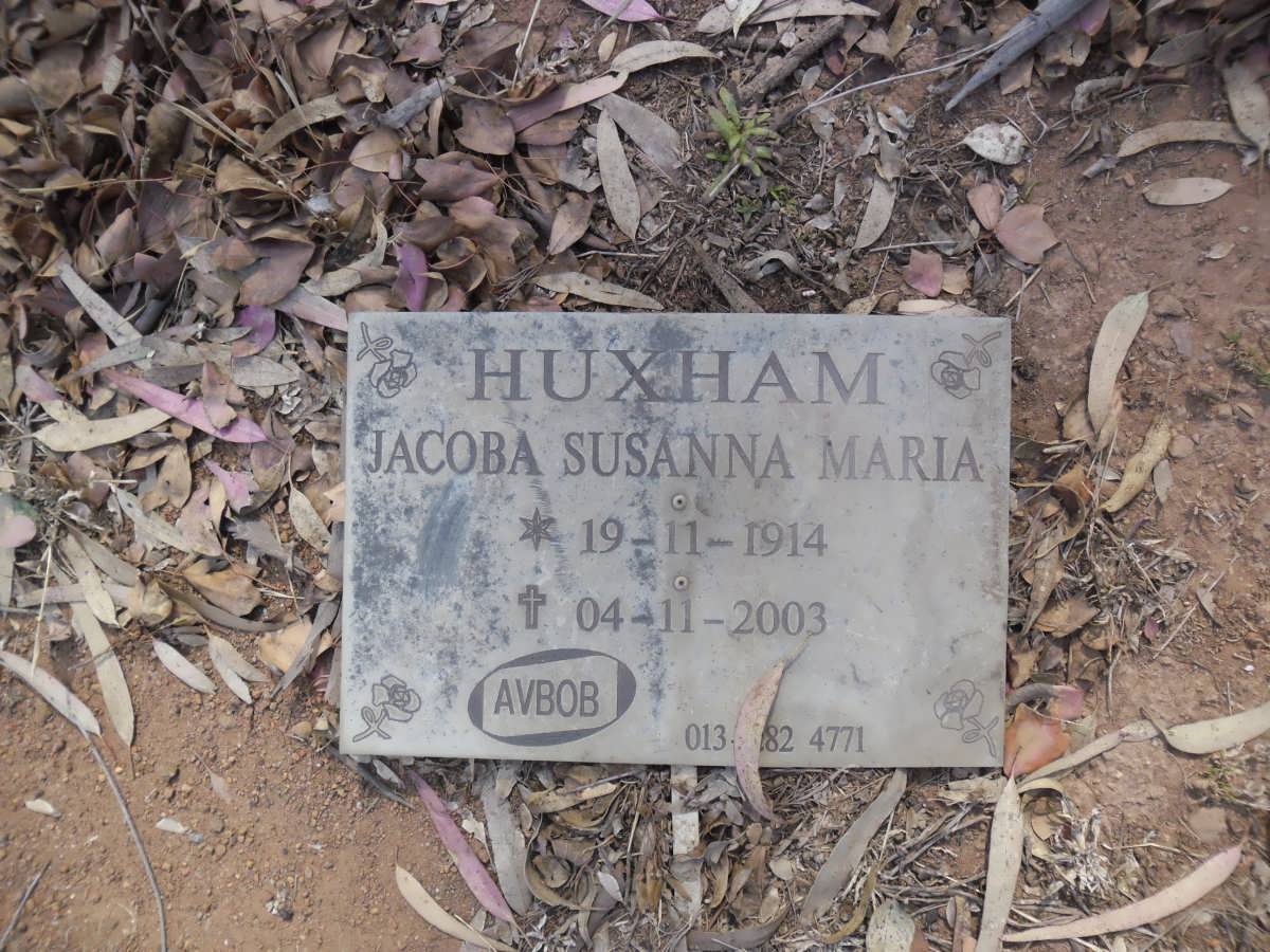 HUXHAM Jacoba Susanna Maria 1914-2003