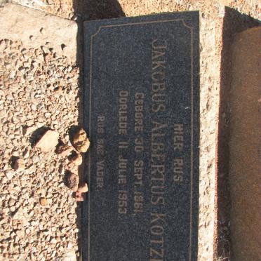 KOTZE Jakobus Albertus 1861-1953