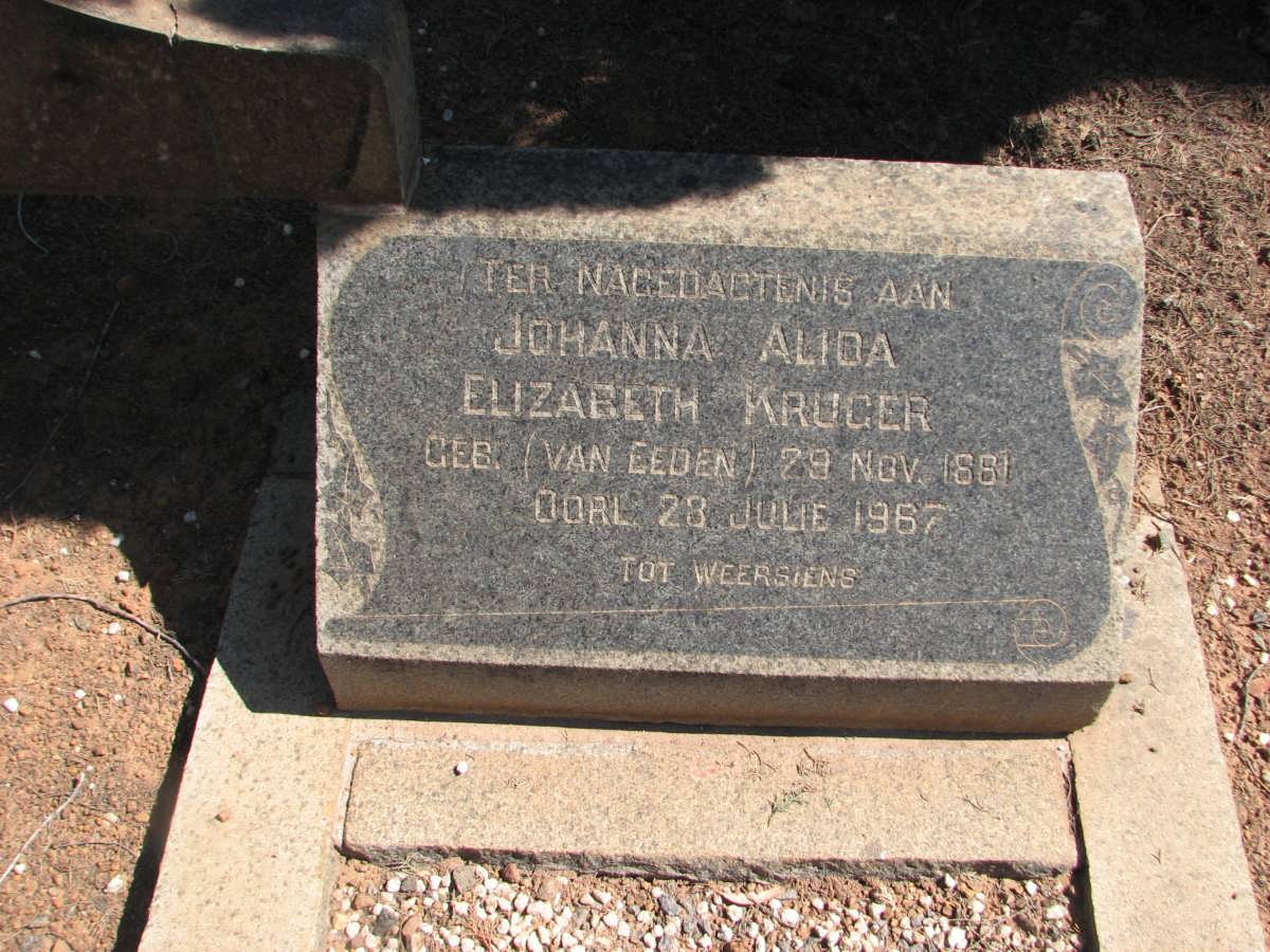KRUGER Johanna Alida Elizabeth nee VAN EEDEN 1881-1967