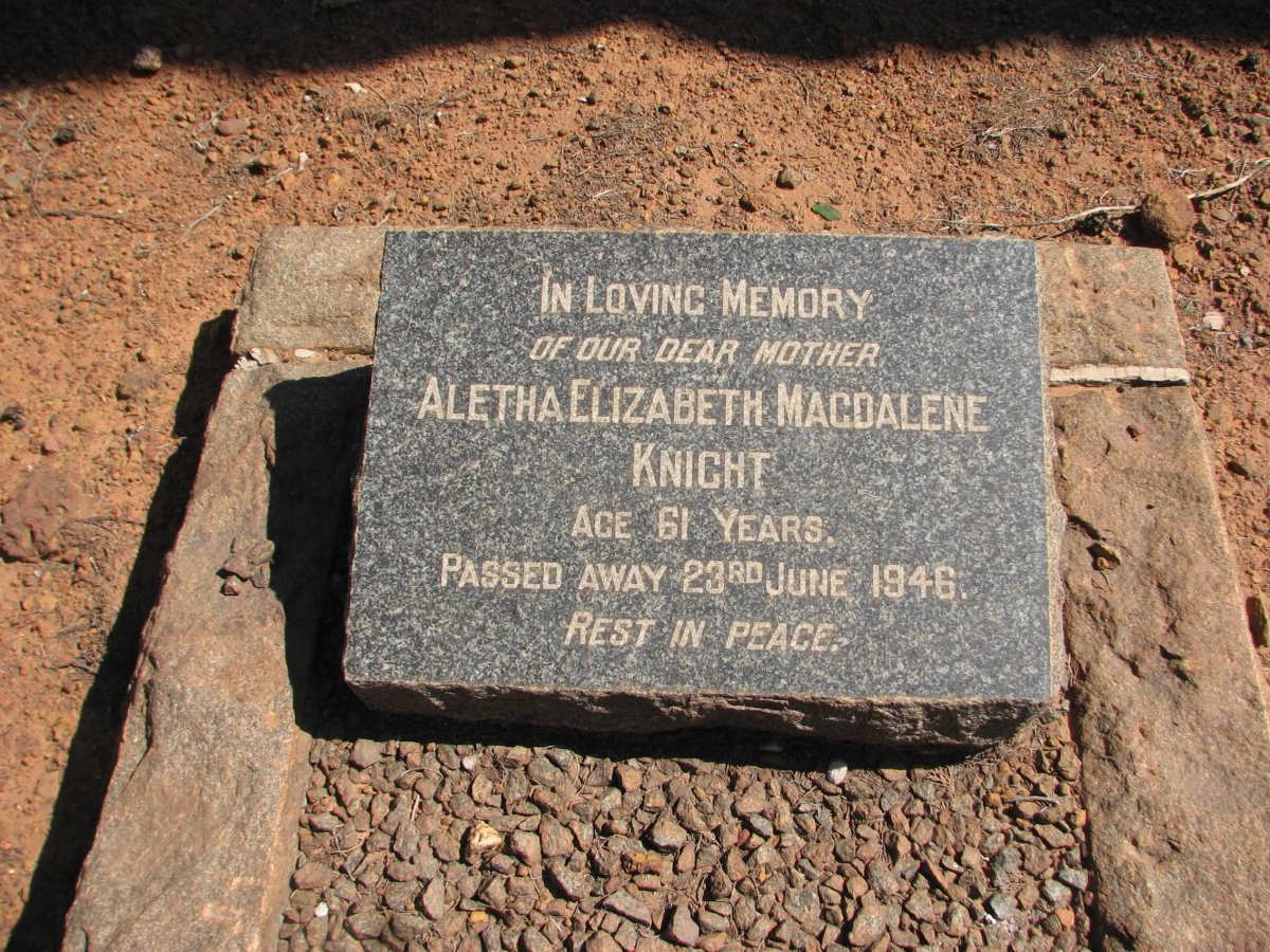 KNIGHT Aletha Elizabeth Magdalene -1946