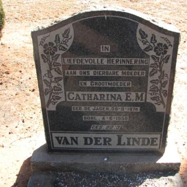 LINDE Catharina E.M., van der nee DE JAGER 1874-1958