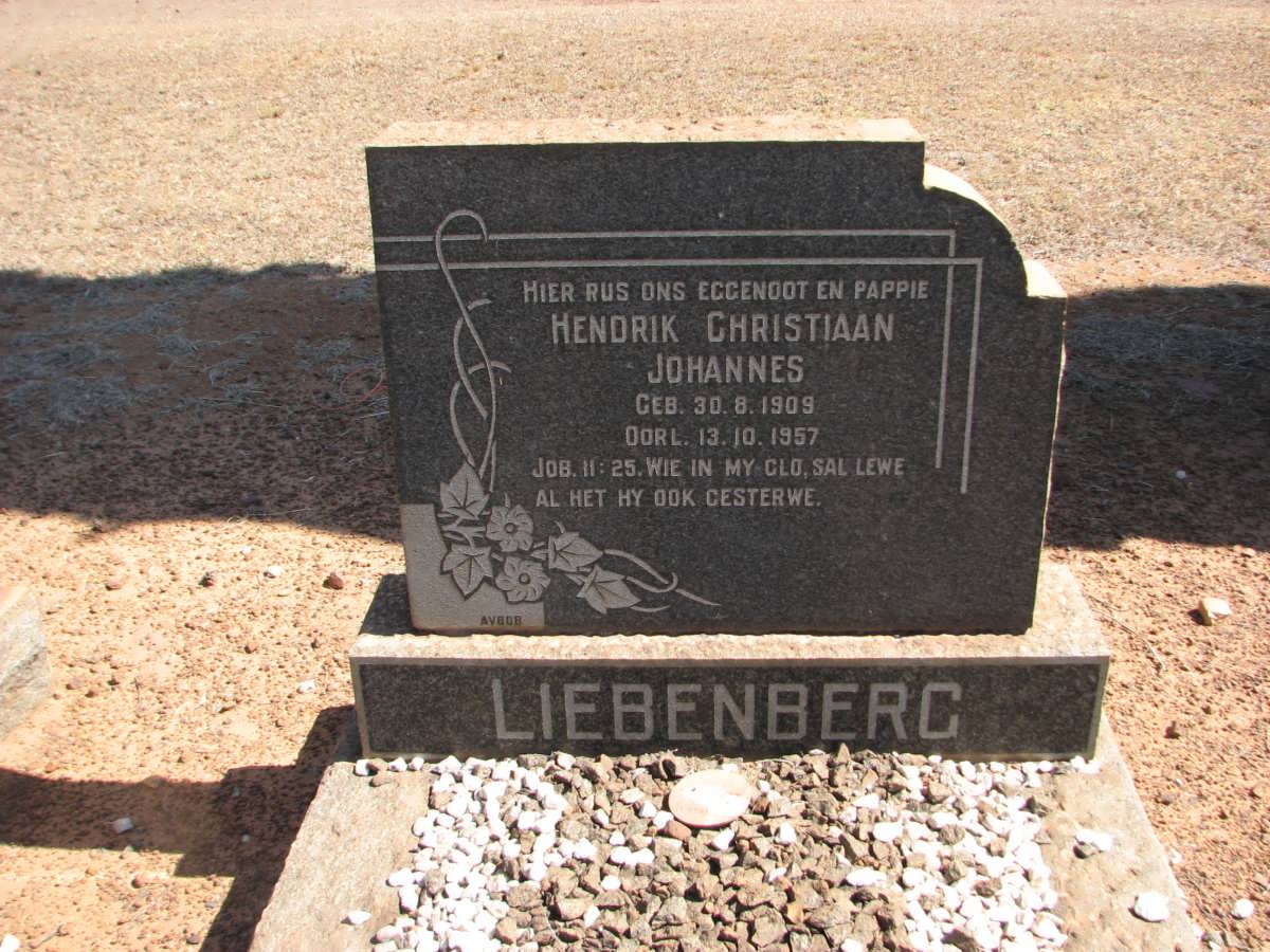 LIEBENBERG Hendrik Christiaan Johannes 1909-1957