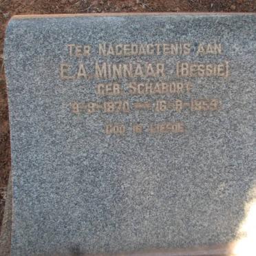 MINNAAR E.A. nee SCHABORT 1870-1959
