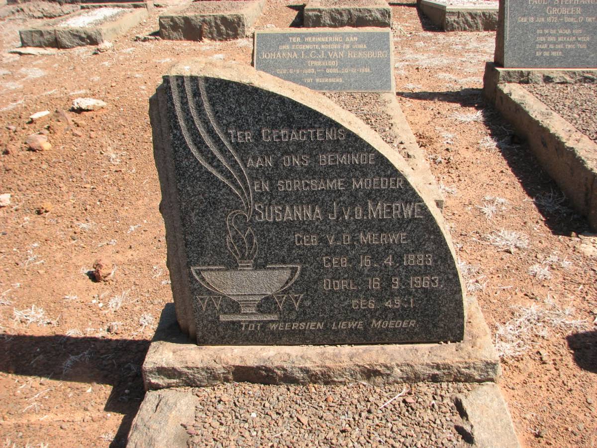 MERWE Susanna J., v.d. nee V.D. MERWE 1883-1963