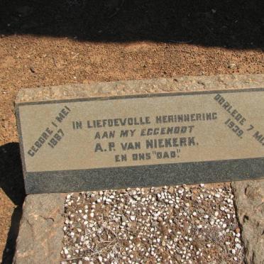 NIEKERK A.P., van 1887-1939