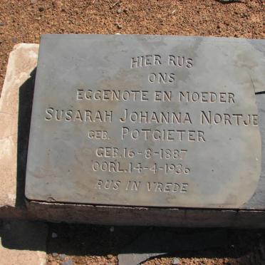 NORTJE Susarah Johanna nee POTGIETER 1887-1936
