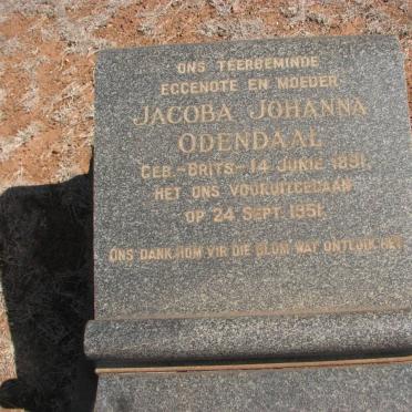 ODENDAAL Jacoba Johanna nee BRITS 1891-1951