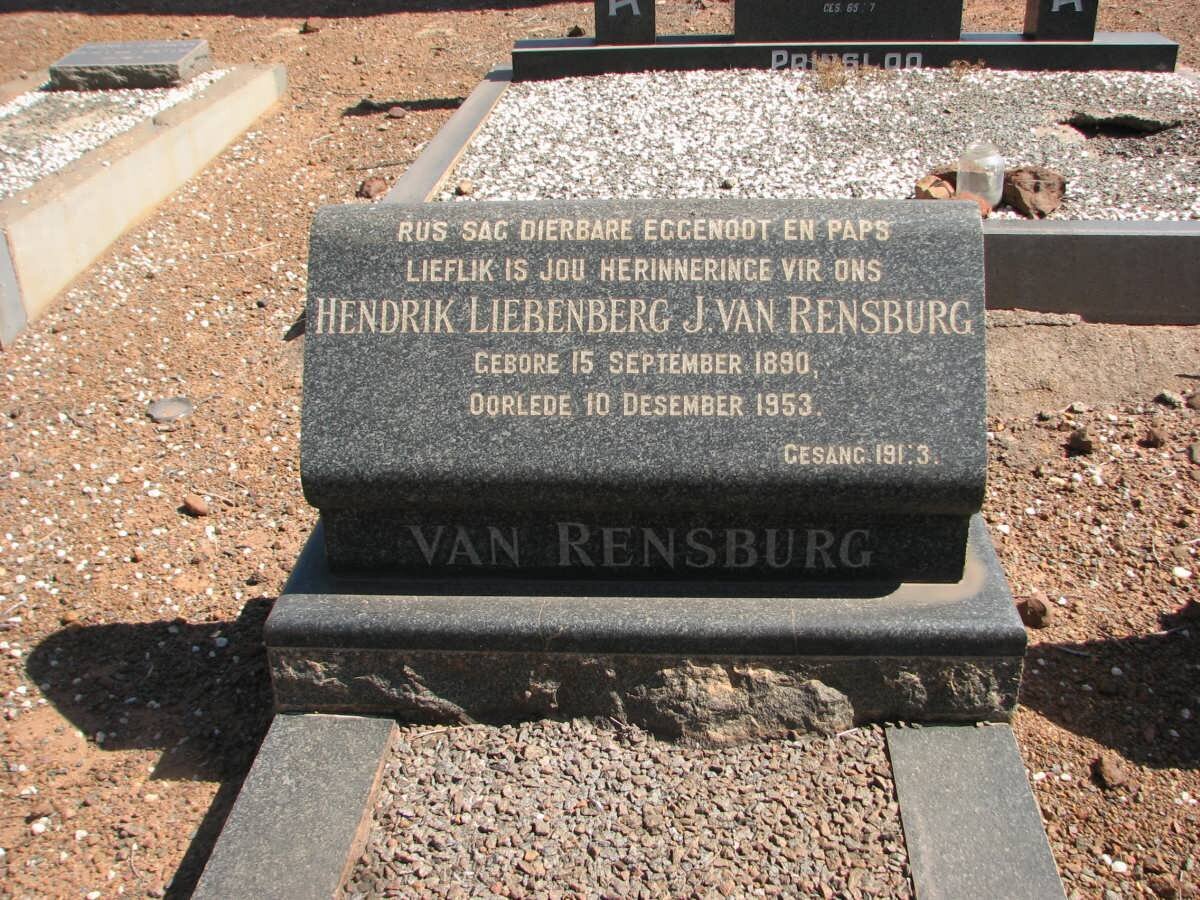 RENSBURG Hendrik Liebenberg, J. van 1890-1953