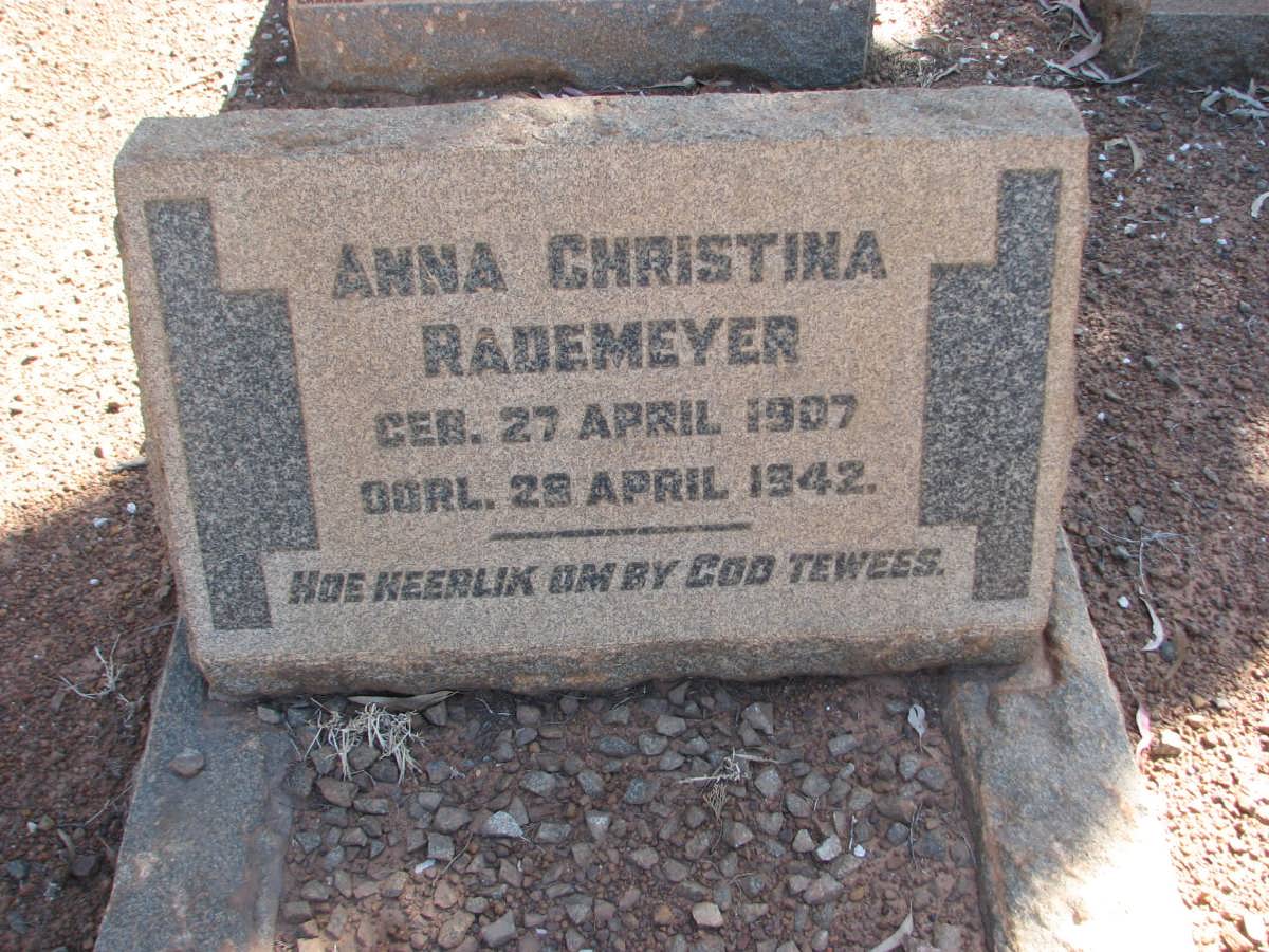 RADEMEYER Anna Christina 1907-1942