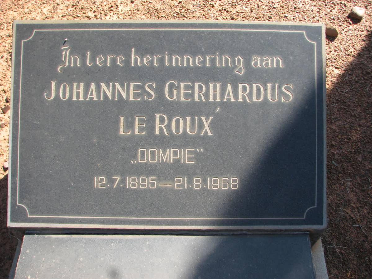 ROUX Johannes Gerhardus, le 1895-1968
