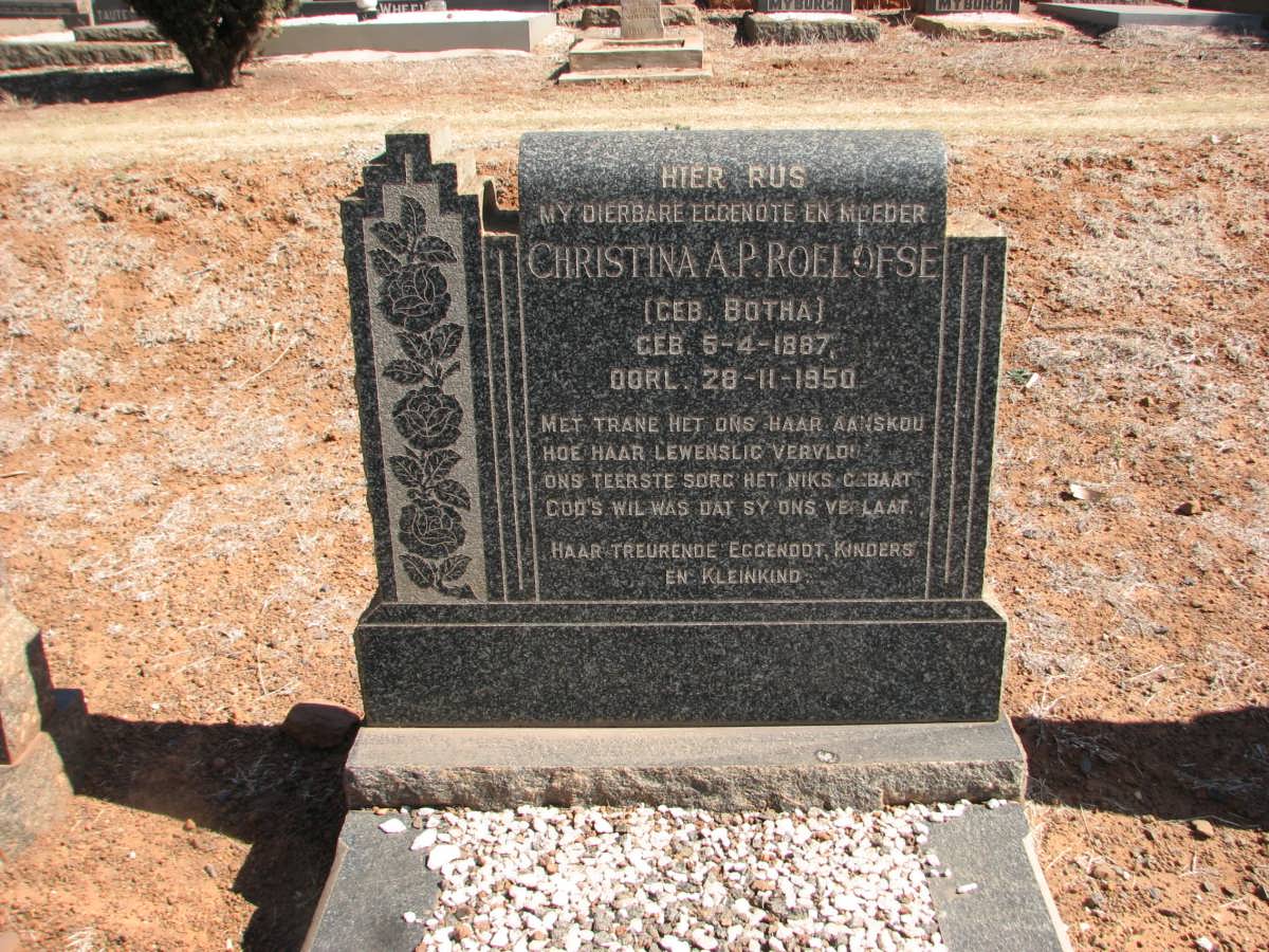 ROELOFSE Christina A.P nee BOTHA 1887-1950