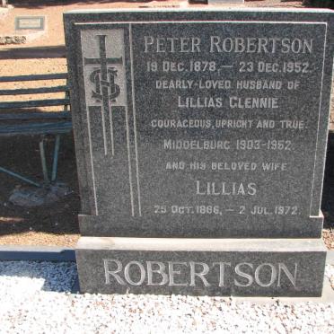 ROBERTSON Peter 1878-1952 &amp; Lillias GLENNIE 1886-1972