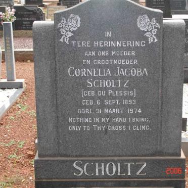 SCHOLTZ Cornelia Jacoba nee DU PLESSIS 1893-1974
