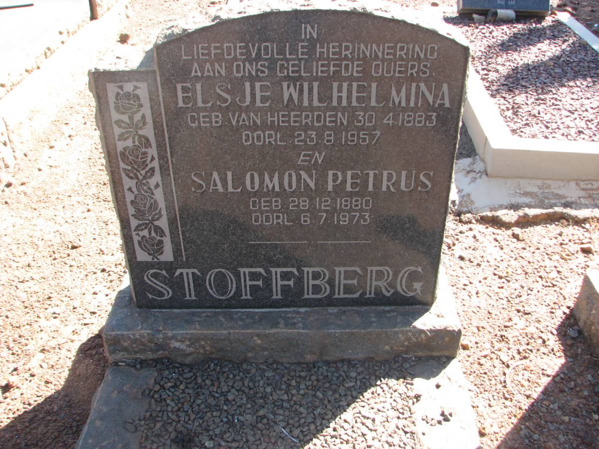 STOFFBERG Salomon Petrus 1880-1973 &amp; Elsje Wilhelmina VAN HEERDEN 1883-1957