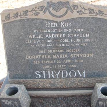 STRYDOM Willie Andries 1885-1956 &amp; Dorathea Maria SPIES 1888-1958