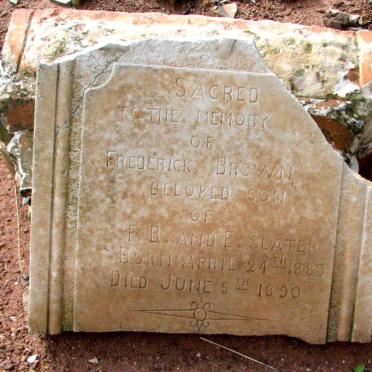 SLATER Frederick Brown 1889-1890