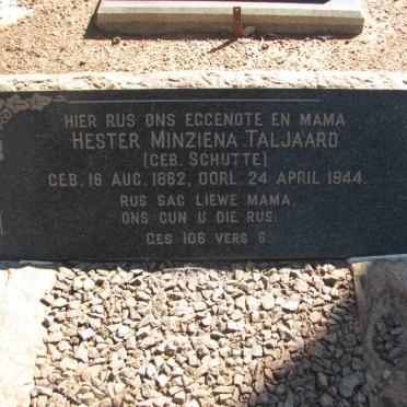 TALJAARD Hester Minziena nee SCHUTTE 1882-1944