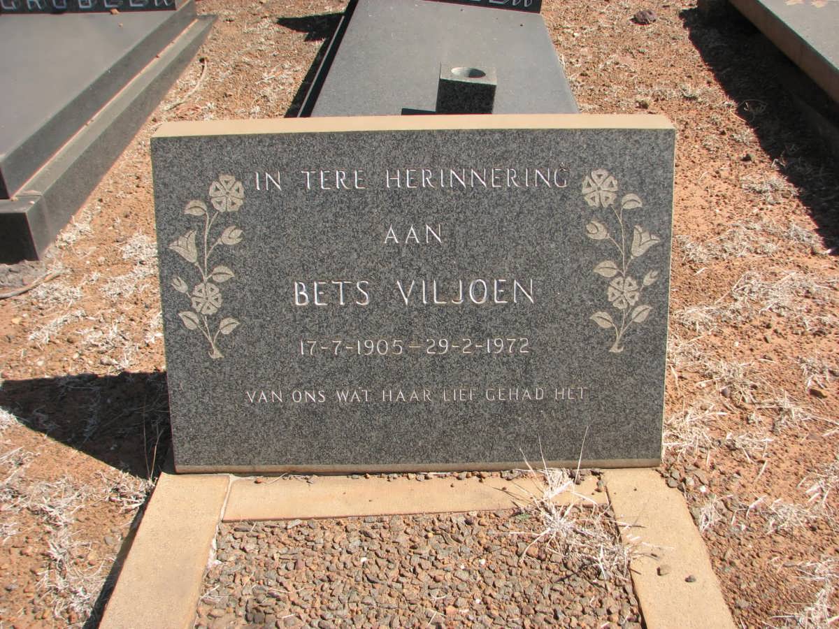 VILJOEN Bets 1905-1972