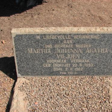 VILJOEN Martha Johanna Agatha formerly VERMAAK nee NORTJE 1893-1962