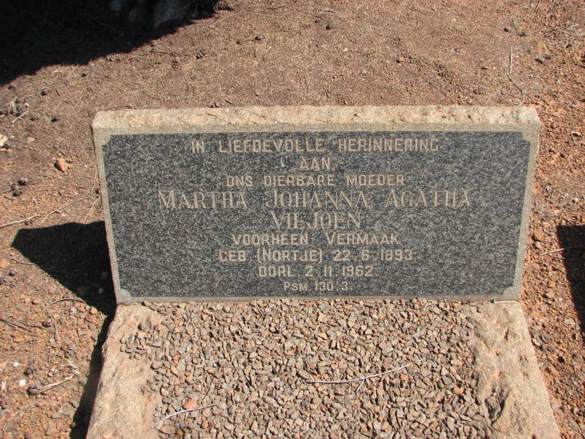 VILJOEN Martha Johanna Agatha formerly VERMAAK nee NORTJE 1893-1962