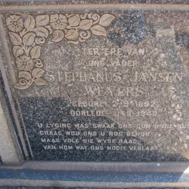 WEYERS Stephanus Jansen 1892-1943