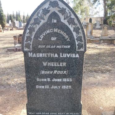 WHEELER Magrietha Luvisa nee ROUX 1855-1929