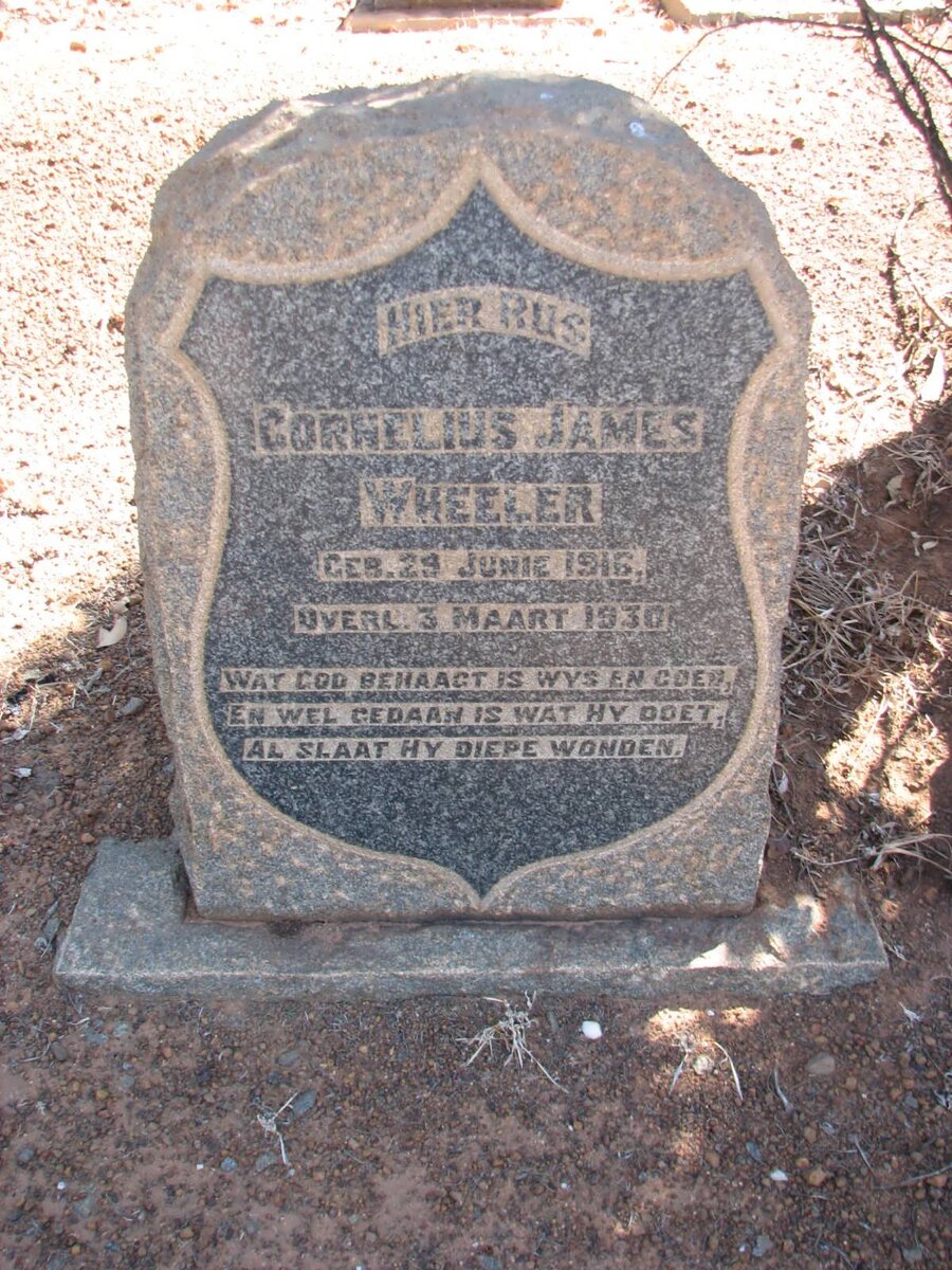 WHEELER Cornelius James 1916-1930