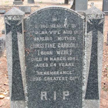 CAROLL Christine nee WEIR 1842-