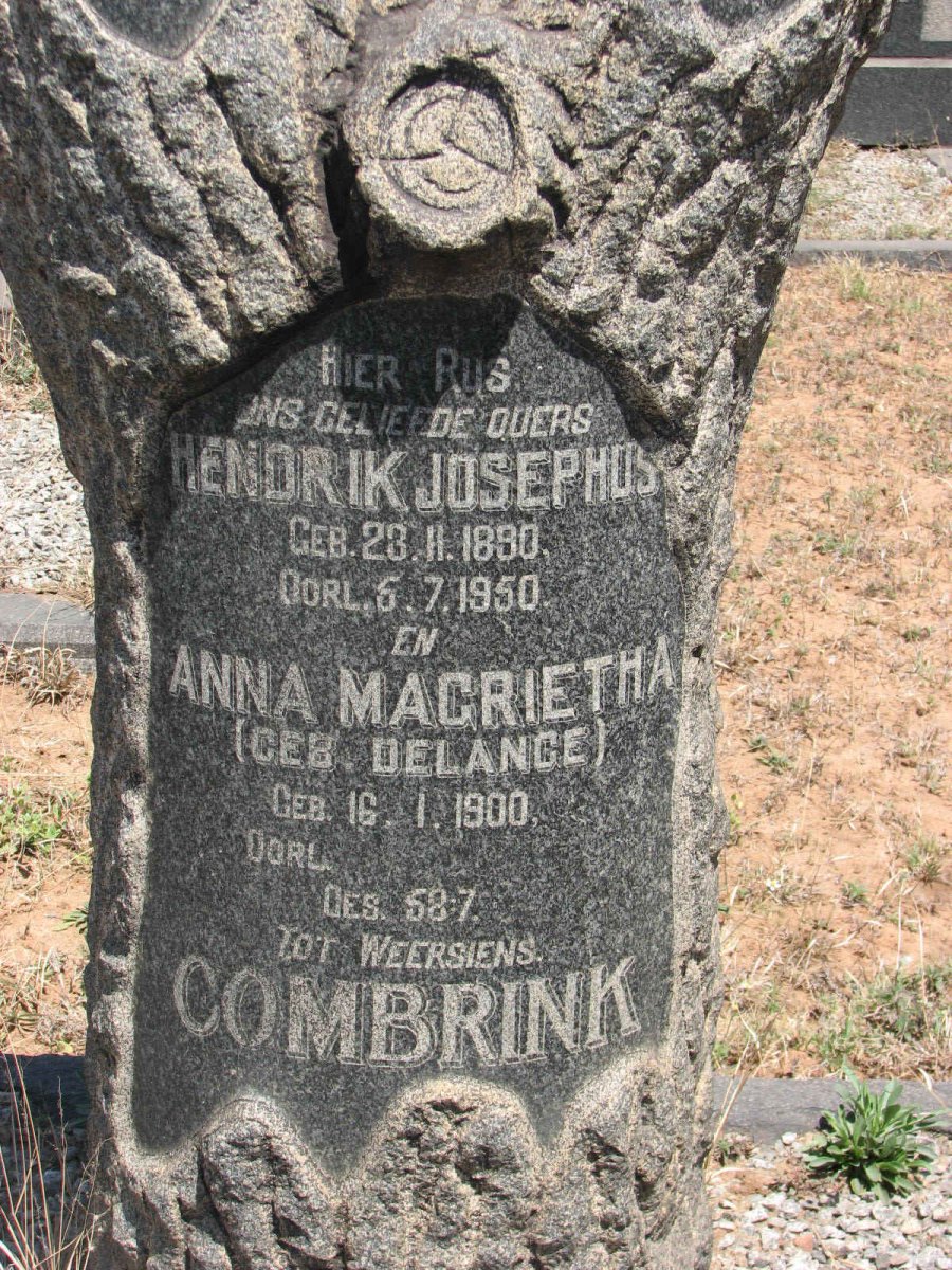 COMBRINK Hendrik Josephus 1890-1950 &amp; Anna Magrietha DELANGE 1900-