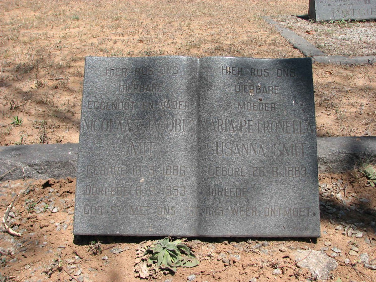 SMIT Nicolaas Jacobus 1886-1953 &amp; Maria Petronella Susanna 1889-