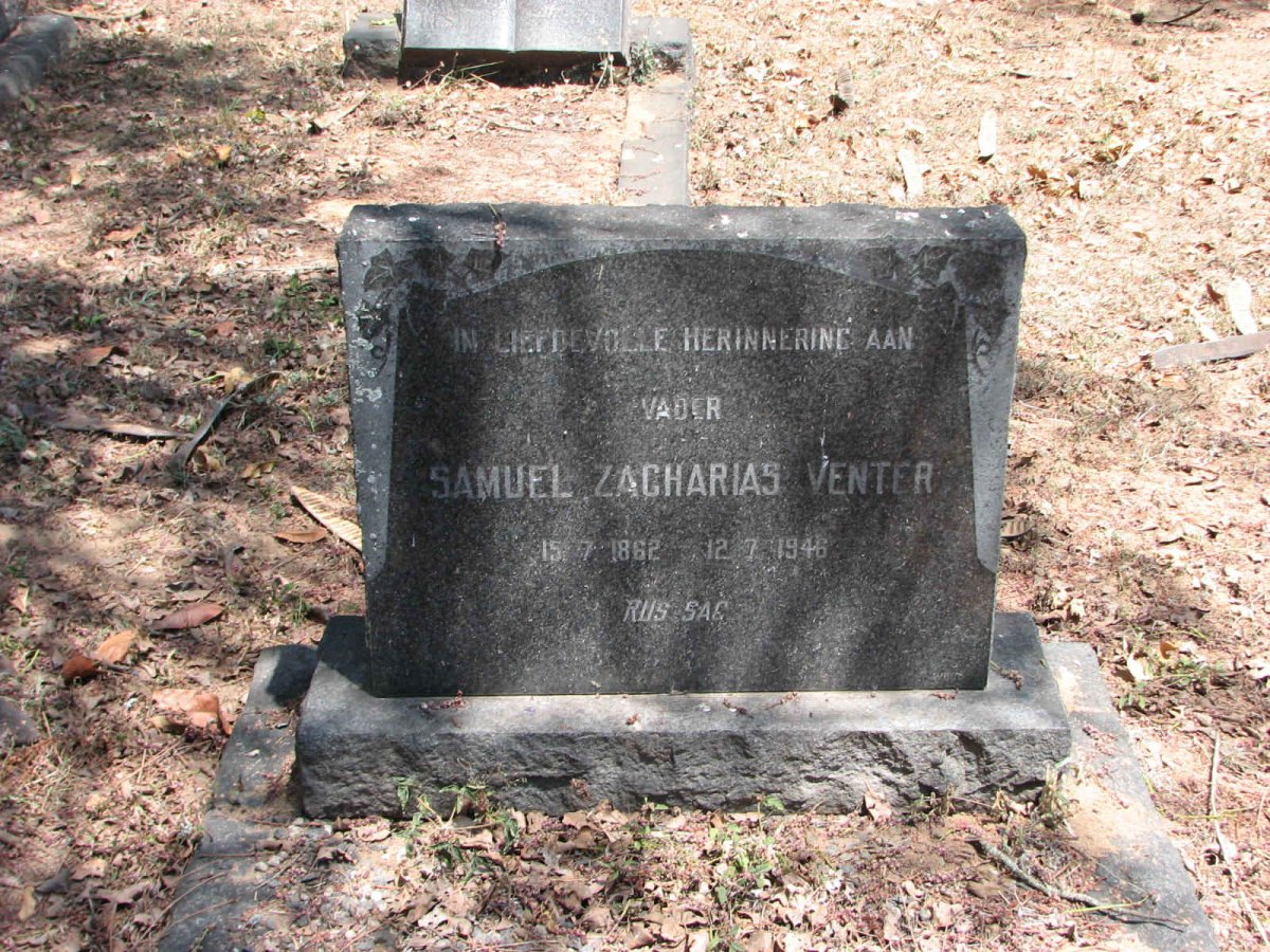 VENTER Samuel Zachrias 1862-1946