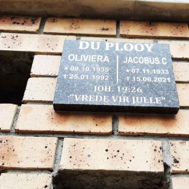 PLOOY Jacobus C., du 1933-2021 &amp; Oliviera 1935-1992